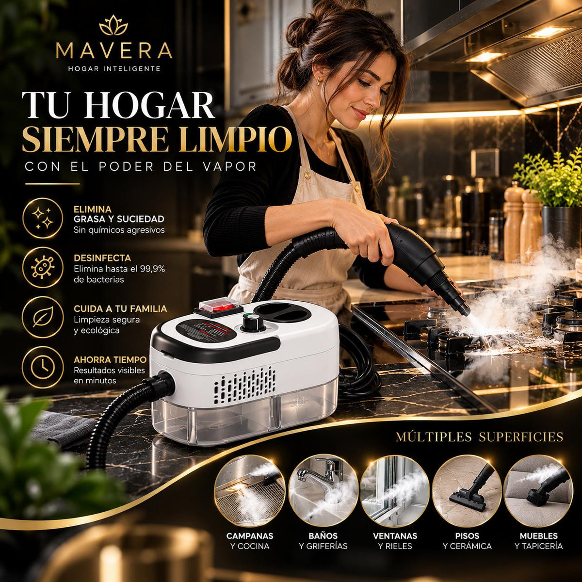 Limpiador A Vapor Presion 2500w Portatil
