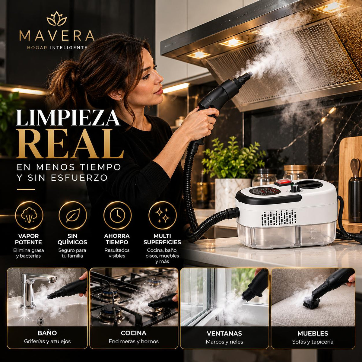 Limpiador A Vapor Presion 2500w Portatil